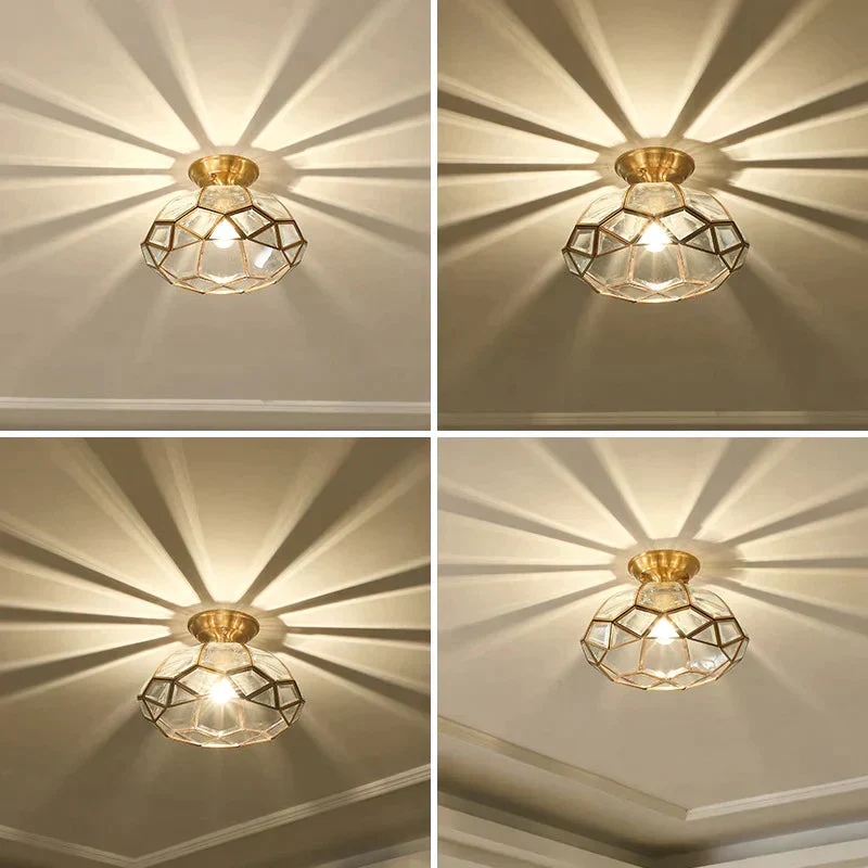 Koperen Plafondlamp Minimalistisch Design Hal Slaapkamer Woonkamer LED Verlichting Opbouwmontage E27 | Sansoti