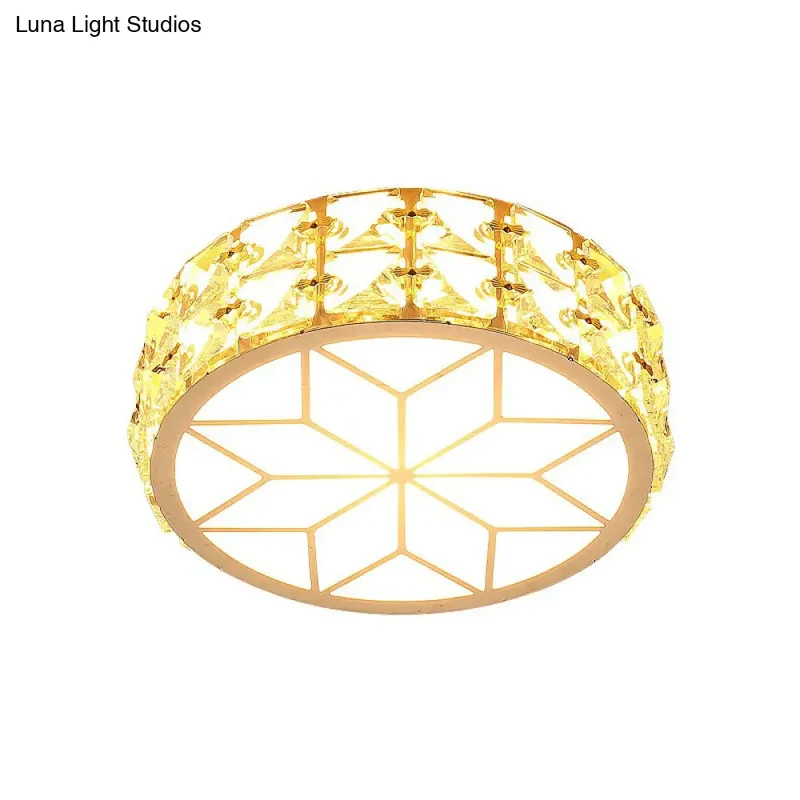Kristallen Plafondlamp Rond LED Inbouw Champagne Goud 15-20cm Gang Hal Slaapkamer Moderne Luxe Verlichting | Sansoti