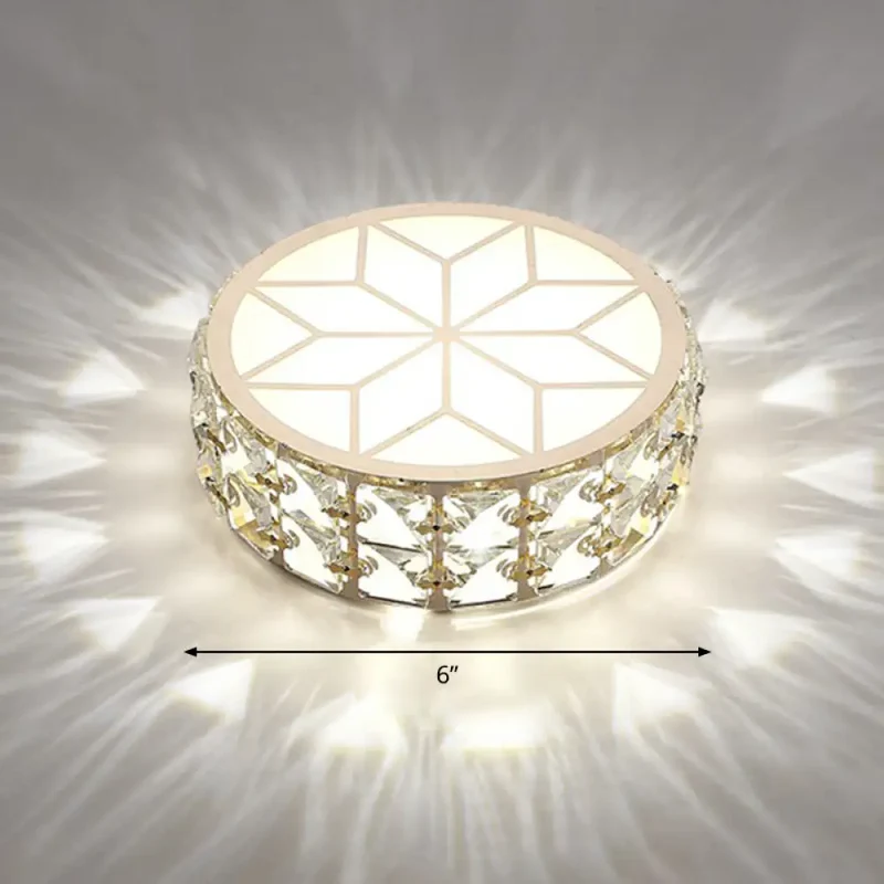 Kristallen Plafondlamp Rond LED Inbouw Champagne Goud 15-20cm Gang Hal Slaapkamer Moderne Luxe Verlichting | Sansoti