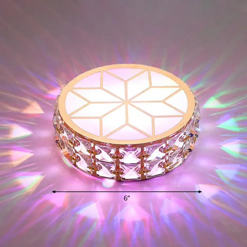 Kristallen Plafondlamp Rond LED Inbouw Champagne Goud 15-20cm Gang Hal Slaapkamer Moderne Luxe Verlichting | Sansoti