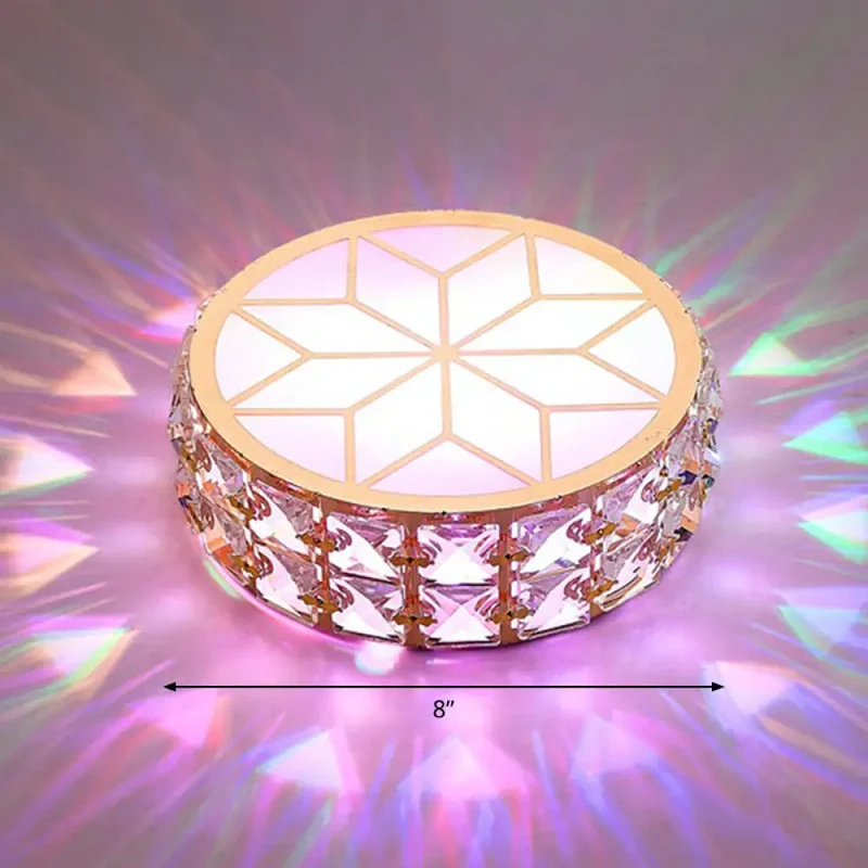 Kristallen Plafondlamp Rond LED Inbouw Champagne Goud 15-20cm Gang Hal Slaapkamer Moderne Luxe Verlichting | Sansoti