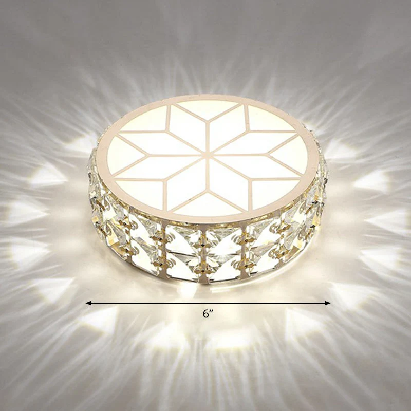 Kristallen Plafondlamp Rond LED Inbouw Champagne Goud 15-20cm Gang Hal Slaapkamer Moderne Luxe Verlichting | Sansoti