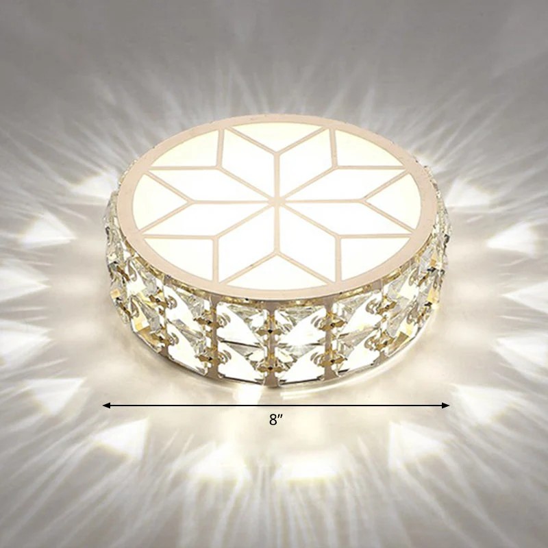 Kristallen Plafondlamp Rond LED Inbouw Champagne Goud 15-20cm Gang Hal Slaapkamer Moderne Luxe Verlichting | Sansoti