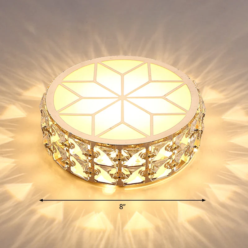 Kristallen Plafondlamp Rond LED Inbouw Champagne Goud 15-20cm Gang Hal Slaapkamer Moderne Luxe Verlichting | Sansoti
