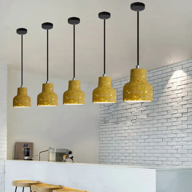 Hanglamp Terrazzo Cement Eettafel Verlichting Industrieel Design Pendellamp E26 E27 Fitting Noordse Stijl | Sansoti