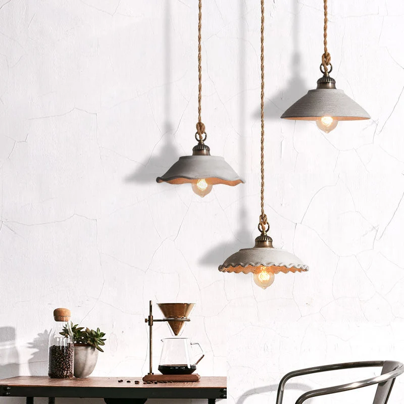 Betonnen Hanglamp Grijs Eetkamer Minimalistisch Design Plafondverlichting Scandinavisch Industrieel E27 | Sansoti