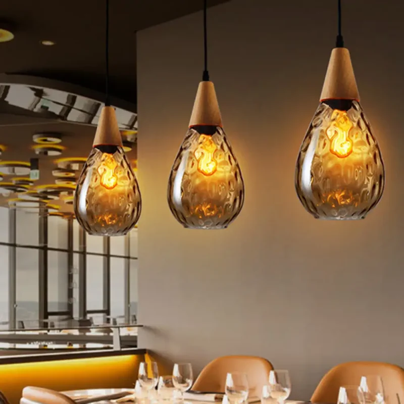 Glazen Hanglamp Druppelvorm Scandinavisch Design Eetkamer Woonkamer Plafondlamp Verstelbaar Koord 120cm E27 | Sansoti