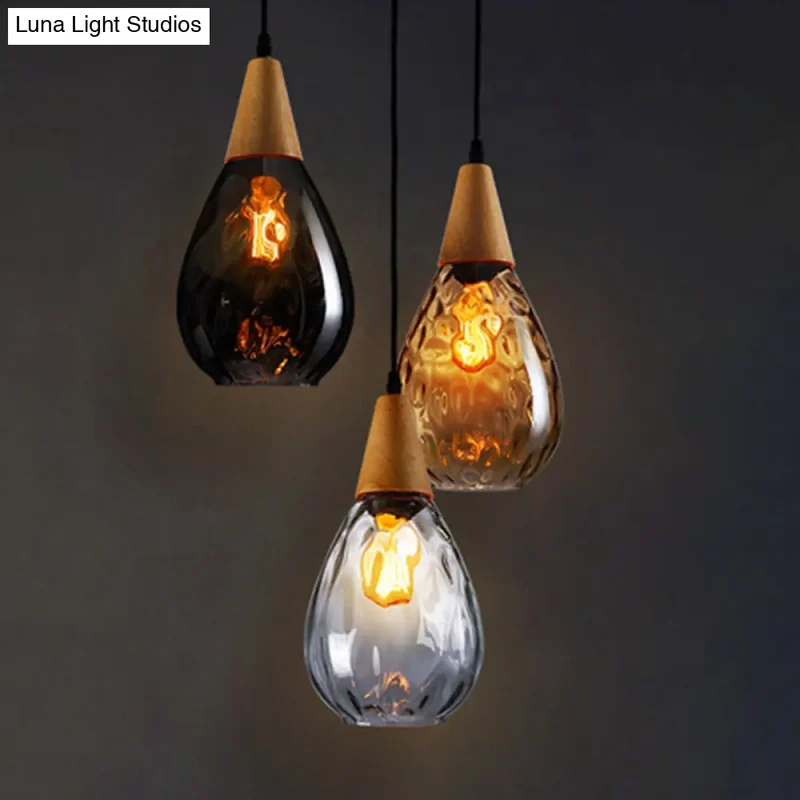 Glazen Hanglamp Druppelvorm Scandinavisch Design Eetkamer Woonkamer Plafondlamp Verstelbaar Koord 120cm E27 | Sansoti