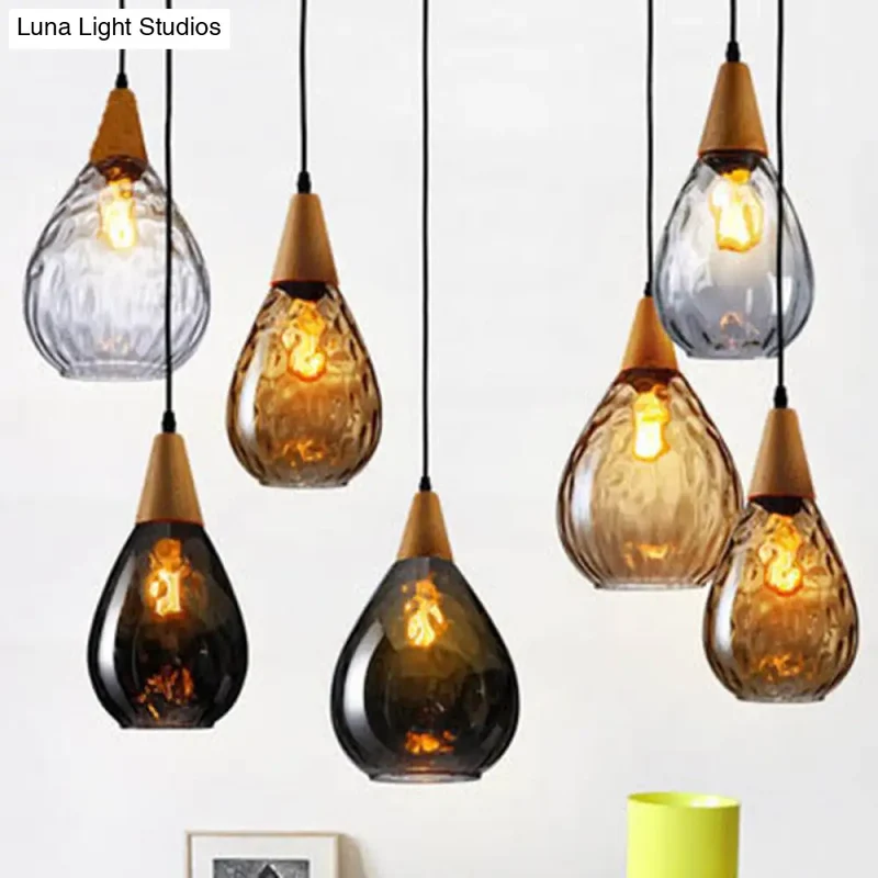 Glazen Hanglamp Druppelvorm Scandinavisch Design Eetkamer Woonkamer Plafondlamp Verstelbaar Koord 120cm E27 | Sansoti