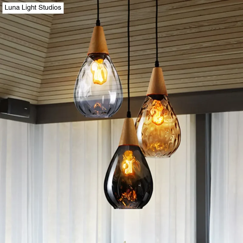 Glazen Hanglamp Druppelvorm Scandinavisch Design Eetkamer Woonkamer Plafondlamp Verstelbaar Koord 120cm E27 | Sansoti