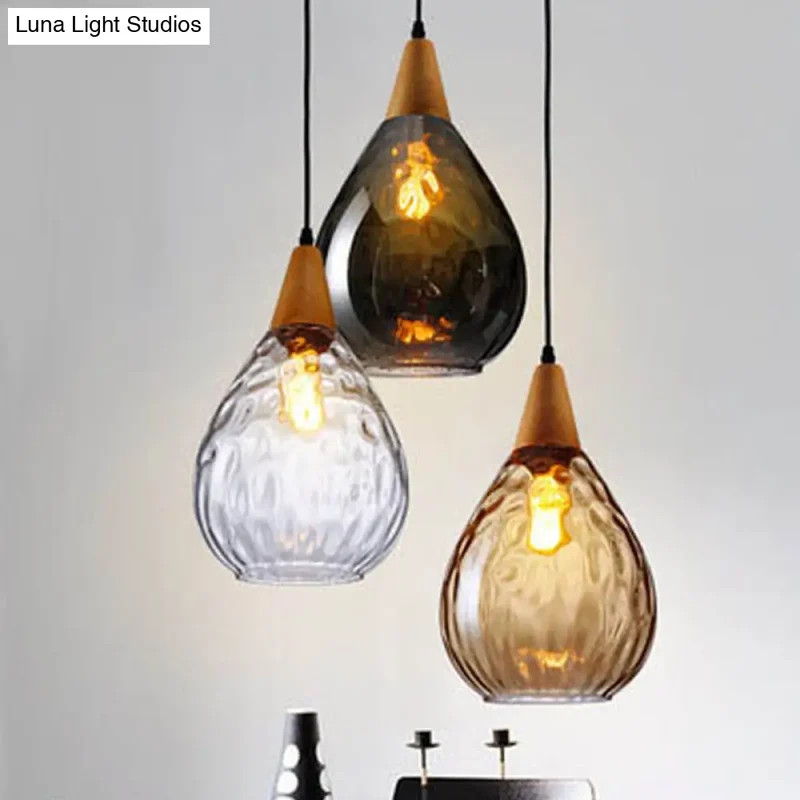 Glazen Hanglamp Druppelvorm Scandinavisch Design Eetkamer Woonkamer Plafondlamp Verstelbaar Koord 120cm E27 | Sansoti