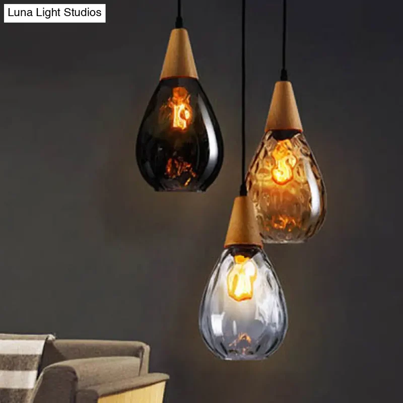 Glazen Hanglamp Druppelvorm Scandinavisch Design Eetkamer Woonkamer Plafondlamp Verstelbaar Koord 120cm E27 | Sansoti