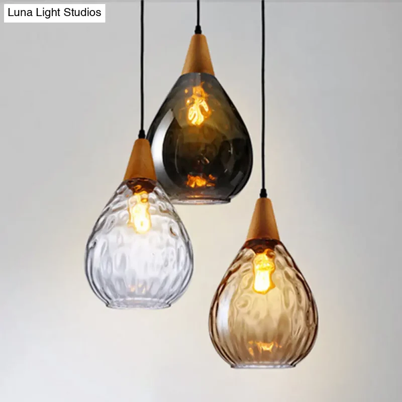 Glazen Hanglamp Druppelvorm Scandinavisch Design Eetkamer Woonkamer Plafondlamp Verstelbaar Koord 120cm E27 | Sansoti