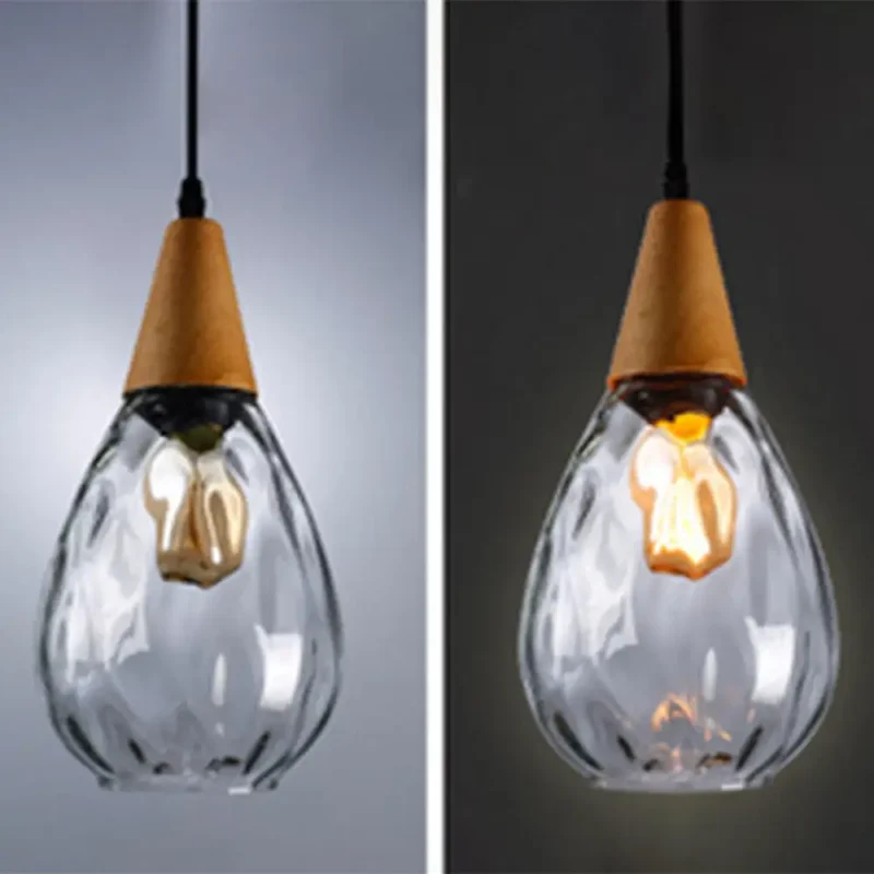 Glazen Hanglamp Druppelvorm Scandinavisch Design Eetkamer Woonkamer Plafondlamp Verstelbaar Koord 120cm E27 | Sansoti