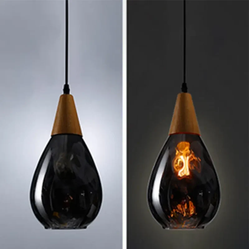 Glazen Hanglamp Druppelvorm Scandinavisch Design Eetkamer Woonkamer Plafondlamp Verstelbaar Koord 120cm E27 | Sansoti