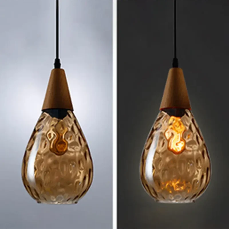Glazen Hanglamp Druppelvorm Scandinavisch Design Eetkamer Woonkamer Plafondlamp Verstelbaar Koord 120cm E27 | Sansoti