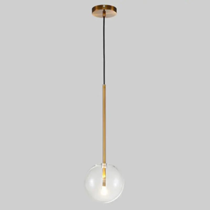 Glazen Bol Hanglamp Goud Minimalistisch Design Bolvormig Plafondverlichting Modern Interieur Woonkamer Eetkamer | Sansoti