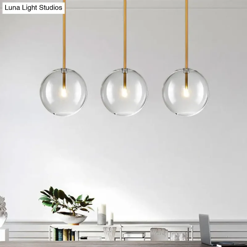 Glazen Bol Hanglamp Goud Minimalistisch Design Bolvormig Plafondverlichting Modern Interieur Woonkamer Eetkamer | Sansoti