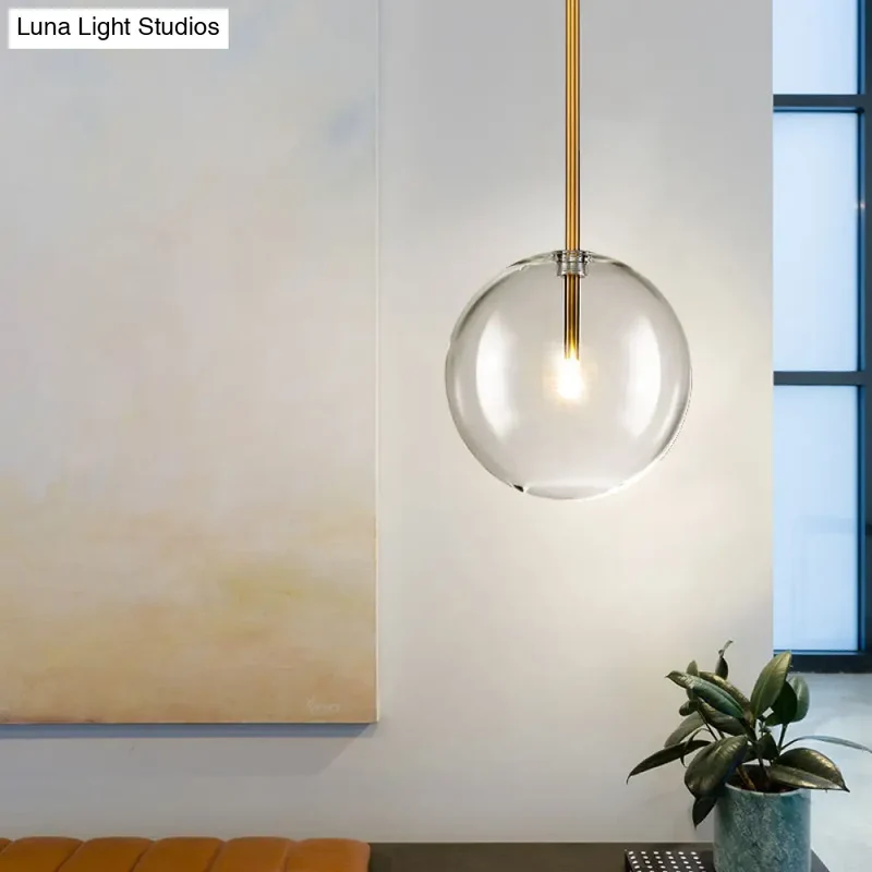 Glazen Bol Hanglamp Goud Minimalistisch Design Bolvormig Plafondverlichting Modern Interieur Woonkamer Eetkamer | Sansoti