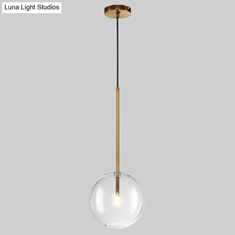 Glazen Bol Hanglamp Goud Minimalistisch Design Bolvormig Plafondverlichting Modern Interieur Woonkamer Eetkamer | Sansoti