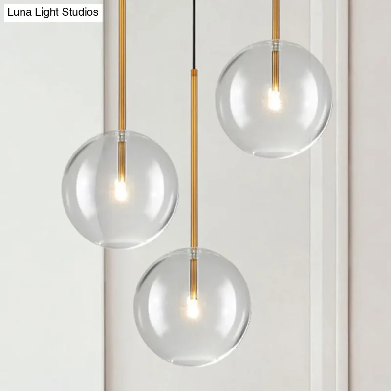 Glazen Bol Hanglamp Goud Minimalistisch Design Bolvormig Plafondverlichting Modern Interieur Woonkamer Eetkamer | Sansoti
