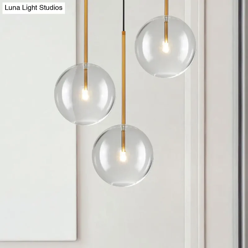 Glazen Bol Hanglamp Goud Minimalistisch Design Bolvormig Plafondverlichting Modern Interieur Woonkamer Eetkamer | Sansoti