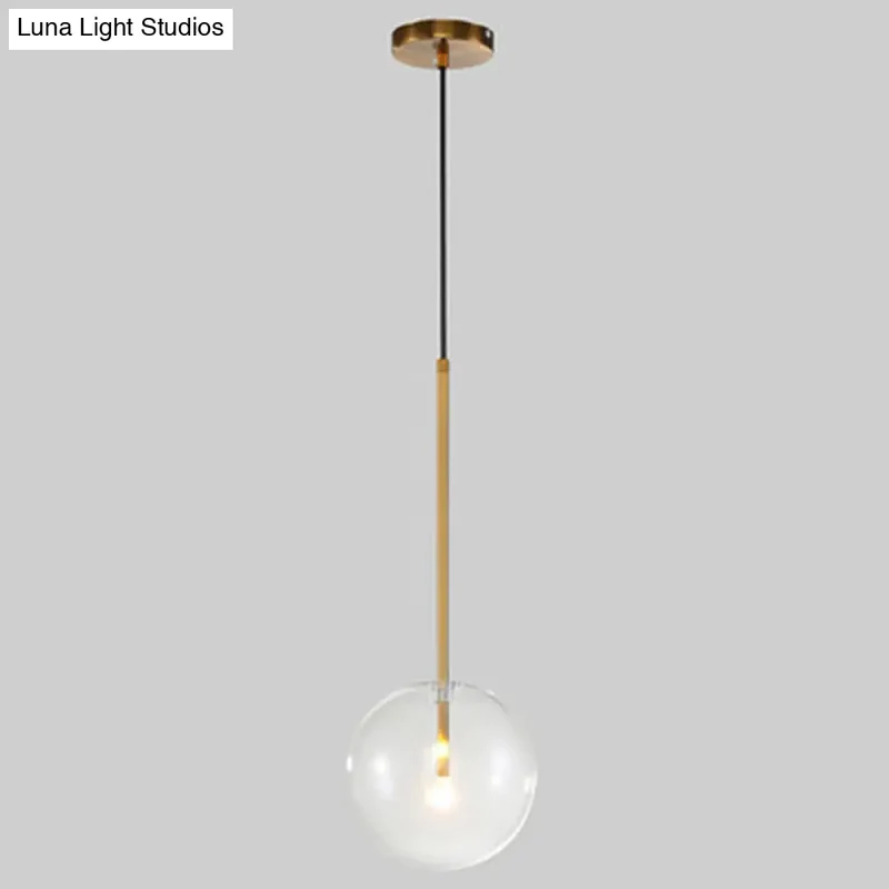 Glazen Bol Hanglamp Goud Minimalistisch Design Bolvormig Plafondverlichting Modern Interieur Woonkamer Eetkamer | Sansoti