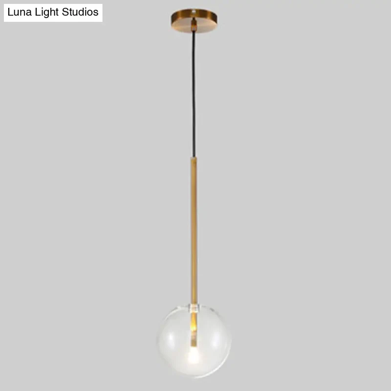 Glazen Bol Hanglamp Goud Minimalistisch Design Bolvormig Plafondverlichting Modern Interieur Woonkamer Eetkamer | Sansoti