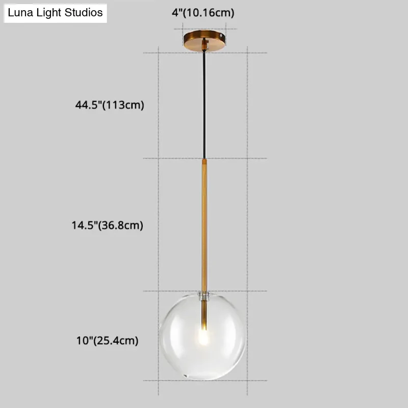 Glazen Bol Hanglamp Goud Minimalistisch Design Bolvormig Plafondverlichting Modern Interieur Woonkamer Eetkamer | Sansoti