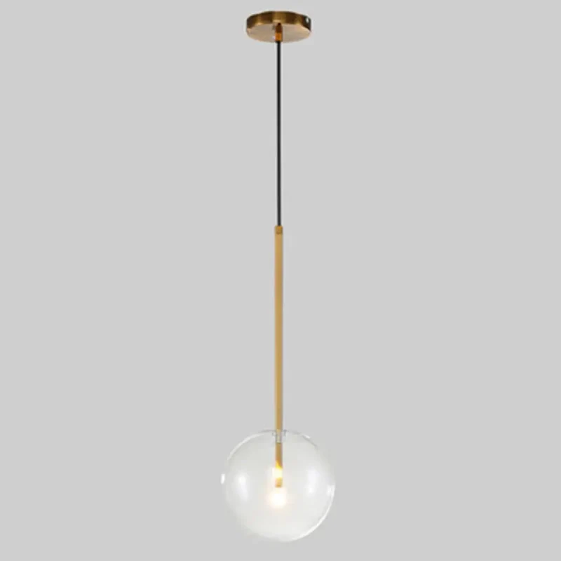 Glazen Bol Hanglamp Goud Minimalistisch Design Bolvormig Plafondverlichting Modern Interieur Woonkamer Eetkamer | Sansoti