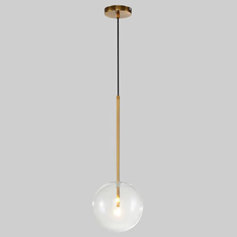 Glazen Bol Hanglamp Goud Minimalistisch Design Bolvormig Plafondverlichting Modern Interieur Woonkamer Eetkamer | Sansoti