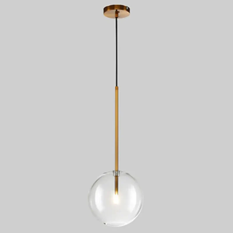 Glazen Bol Hanglamp Goud Minimalistisch Design Bolvormig Plafondverlichting Modern Interieur Woonkamer Eetkamer | Sansoti