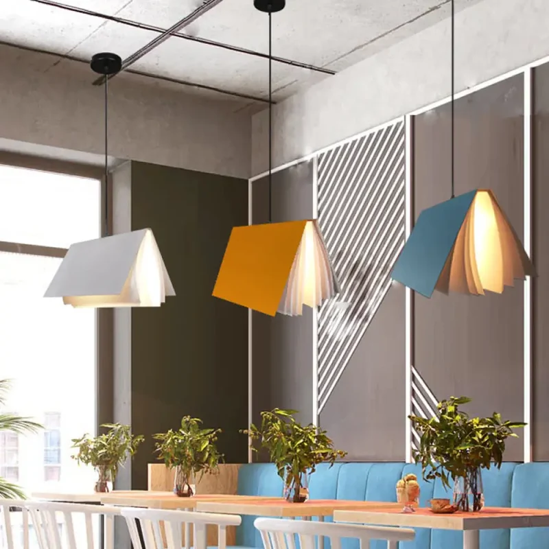 Hanglamp Openboek Design Kunststof 24cm Rond Modern Nordic Scandinavisch Sfeerverlichting Woonkamer Eetkamer | Sansoti