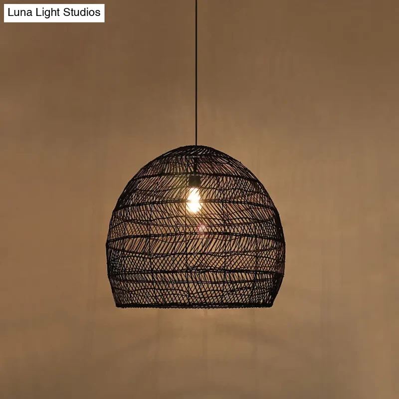 Rotan Hanglamp Cloche Scandinavisch Design Eettafel Verlichting Natuurlijke Stijl Woonkamer Keuken Eetkamer | Sansoti
