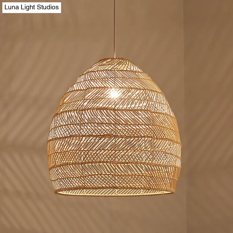Rotan Hanglamp Cloche Scandinavisch Design Eettafel Verlichting Natuurlijke Stijl Woonkamer Keuken Eetkamer | Sansoti