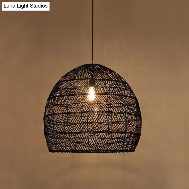 Rotan Hanglamp Cloche Scandinavisch Design Eettafel Verlichting Natuurlijke Stijl Woonkamer Keuken Eetkamer | Sansoti