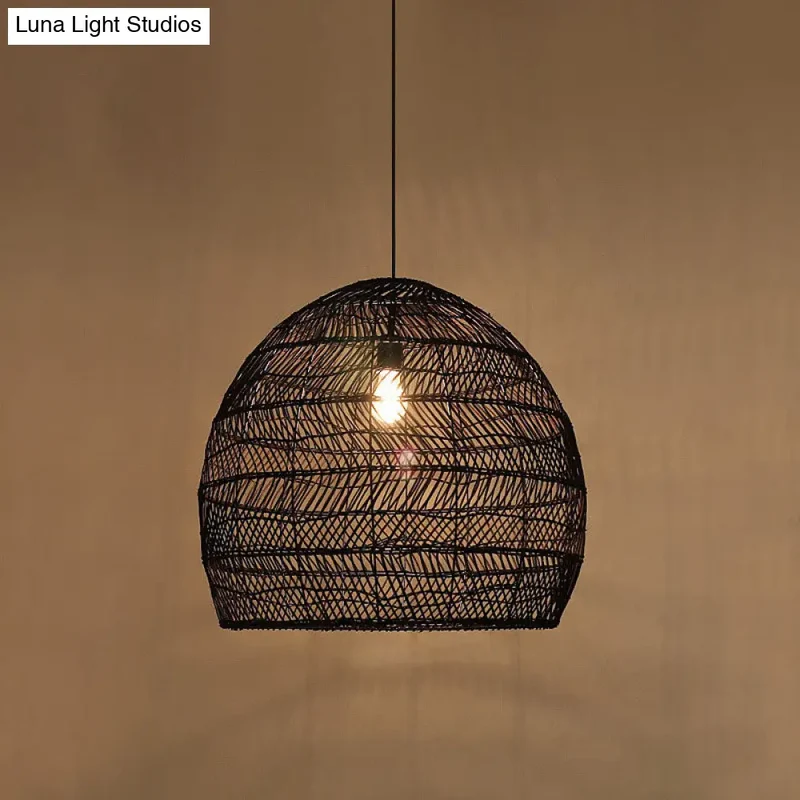 Rotan Hanglamp Cloche Scandinavisch Design Eettafel Verlichting Natuurlijke Stijl Woonkamer Keuken Eetkamer | Sansoti