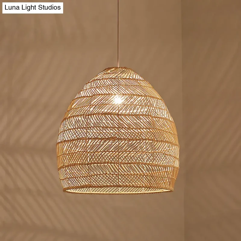 Rotan Hanglamp Cloche Scandinavisch Design Eettafel Verlichting Natuurlijke Stijl Woonkamer Keuken Eetkamer | Sansoti