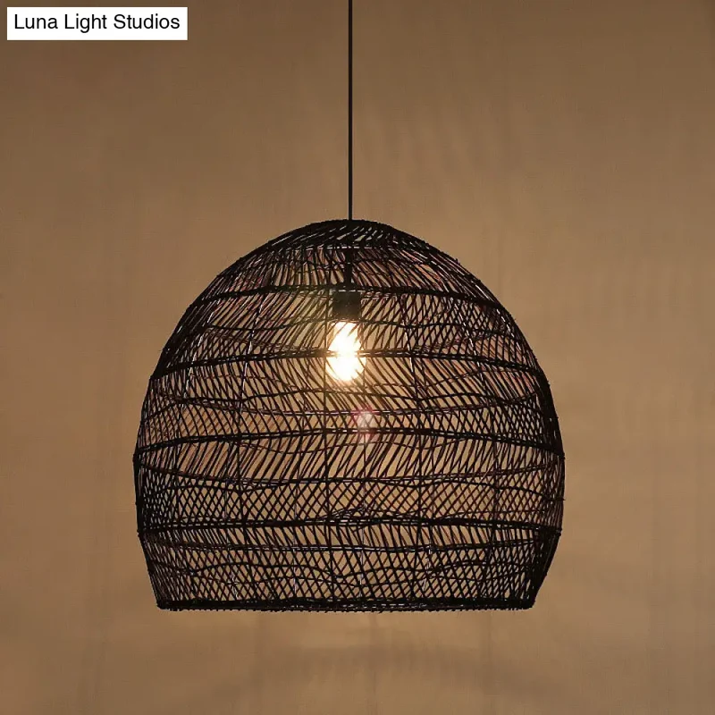 Rotan Hanglamp Cloche Scandinavisch Design Eettafel Verlichting Natuurlijke Stijl Woonkamer Keuken Eetkamer | Sansoti