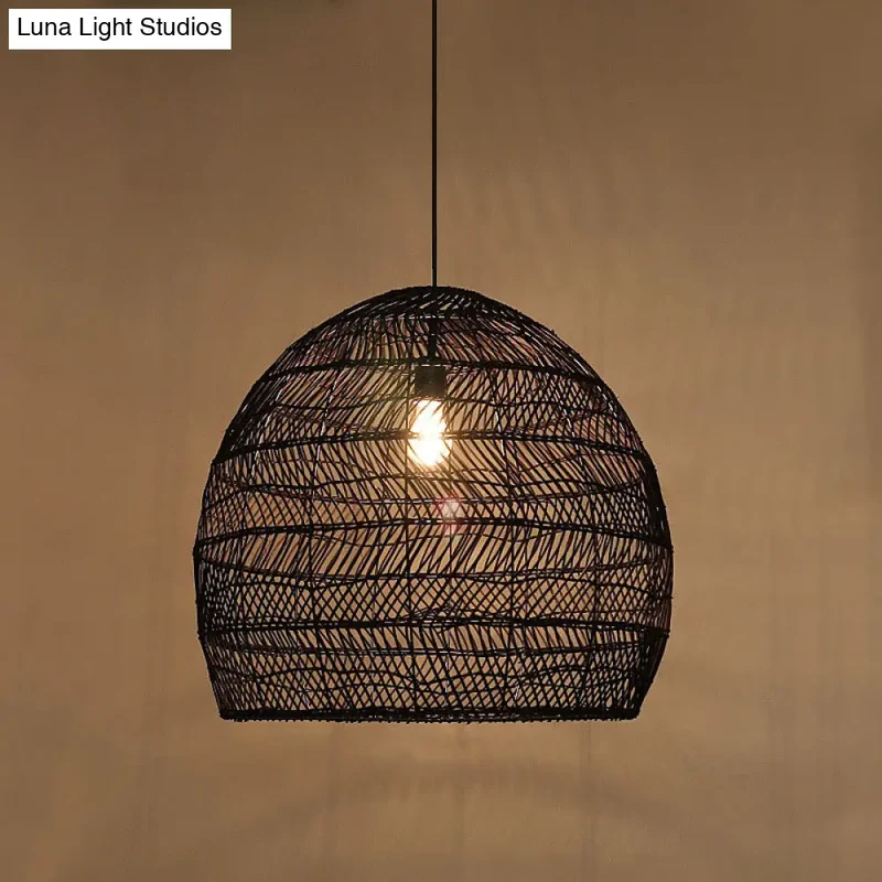 Rotan Hanglamp Cloche Scandinavisch Design Eettafel Verlichting Natuurlijke Stijl Woonkamer Keuken Eetkamer | Sansoti