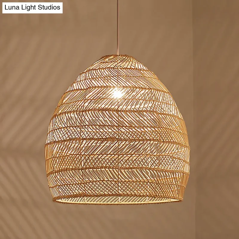 Rotan Hanglamp Cloche Scandinavisch Design Eettafel Verlichting Natuurlijke Stijl Woonkamer Keuken Eetkamer | Sansoti