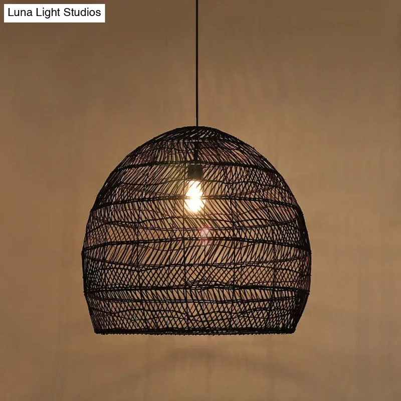 Rotan Hanglamp Cloche Scandinavisch Design Eettafel Verlichting Natuurlijke Stijl Woonkamer Keuken Eetkamer | Sansoti