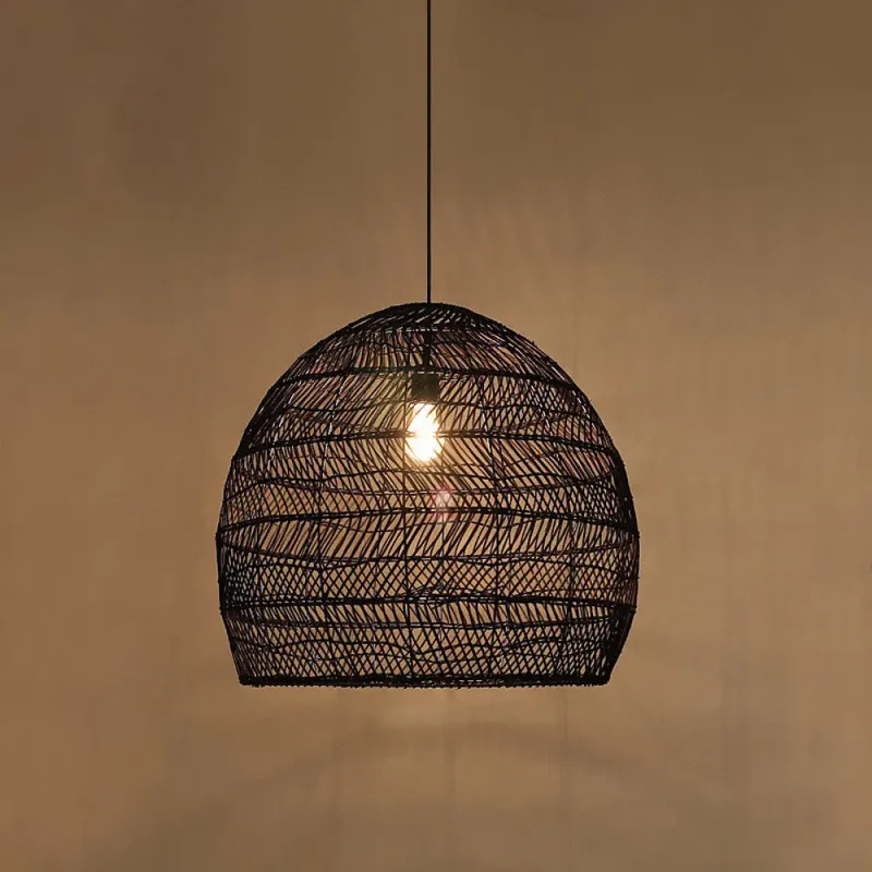 Rotan Hanglamp Cloche Scandinavisch Design Eettafel Verlichting Natuurlijke Stijl Woonkamer Keuken Eetkamer | Sansoti