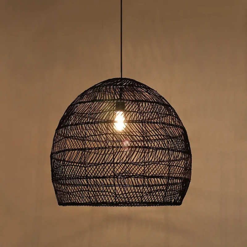 Rotan Hanglamp Cloche Scandinavisch Design Eettafel Verlichting Natuurlijke Stijl Woonkamer Keuken Eetkamer | Sansoti