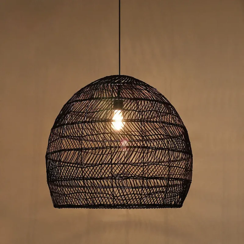 Rotan Hanglamp Cloche Scandinavisch Design Eettafel Verlichting Natuurlijke Stijl Woonkamer Keuken Eetkamer | Sansoti