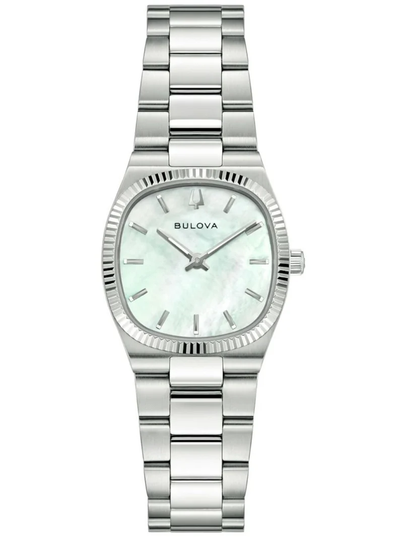 Bulova Super Seville Mini 96L353 Damen Armbanduhr Weiß • Saphirglas • Perlmutt-Zifferblatt