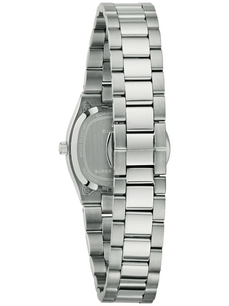 Bulova Super Seville Mini 96L353 Damen Armbanduhr Weiß • Saphirglas • Perlmutt-Zifferblatt
