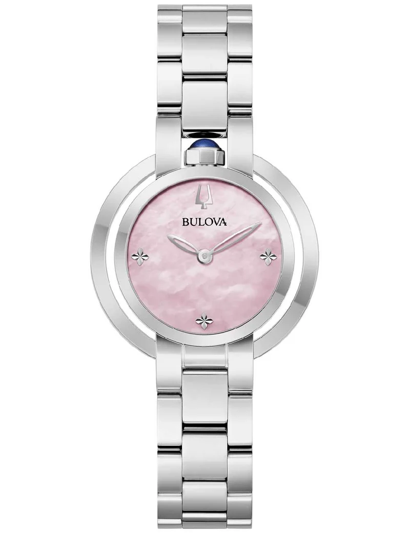 Bulova Rubaiyat 96L338 Damenuhr Rosa • Saphirglas • Edelstahlarmband