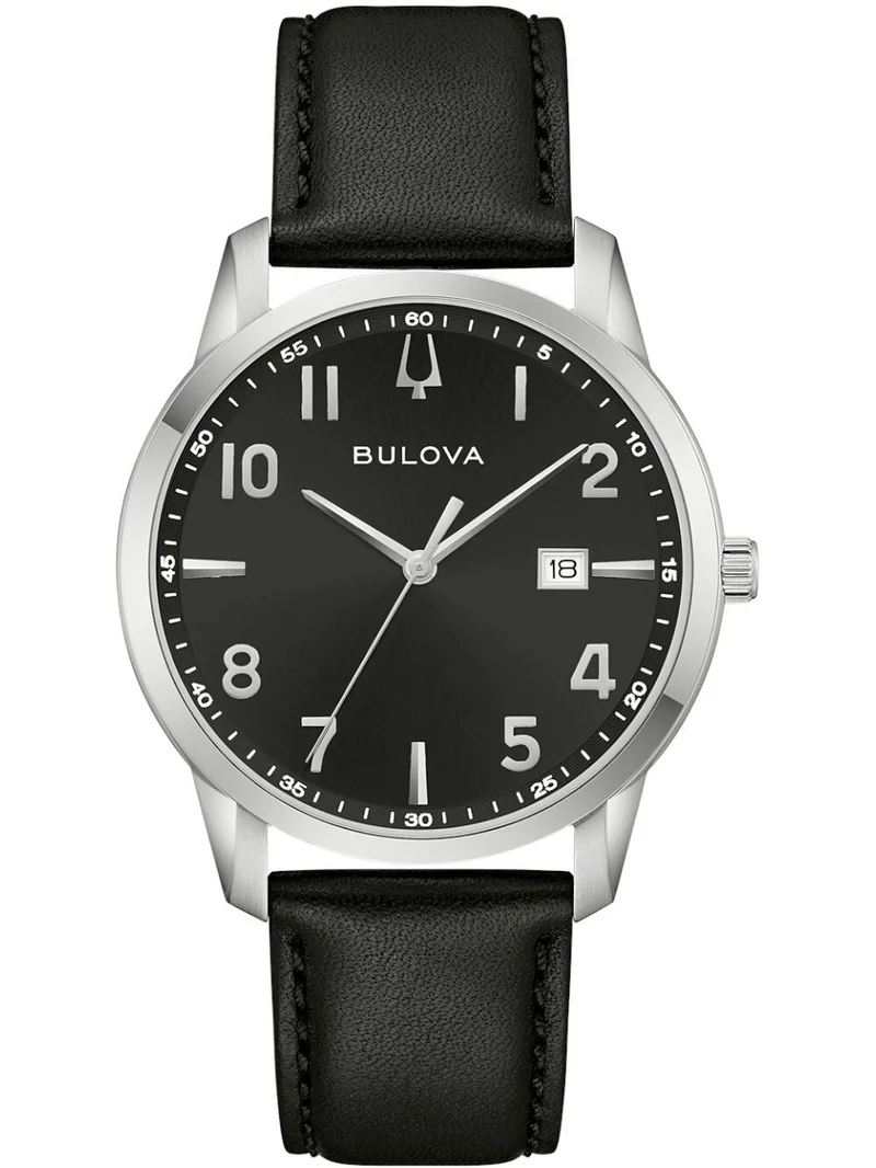 Bulova Classic 96B473 Herren Armbanduhr Weiß • Quarzwerk mit Datumsanzeige • Kalbslederarmband