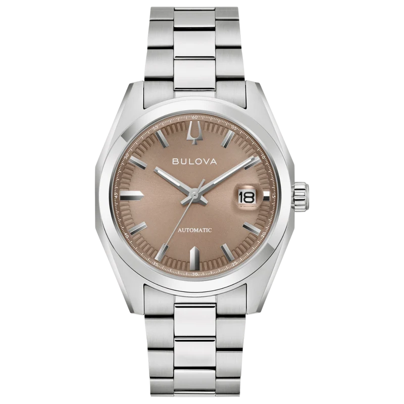 Bulova Surveyor 96B470 Herrenuhr Automatik Beige • Saphirglas • Transparenter Gehäuseboden